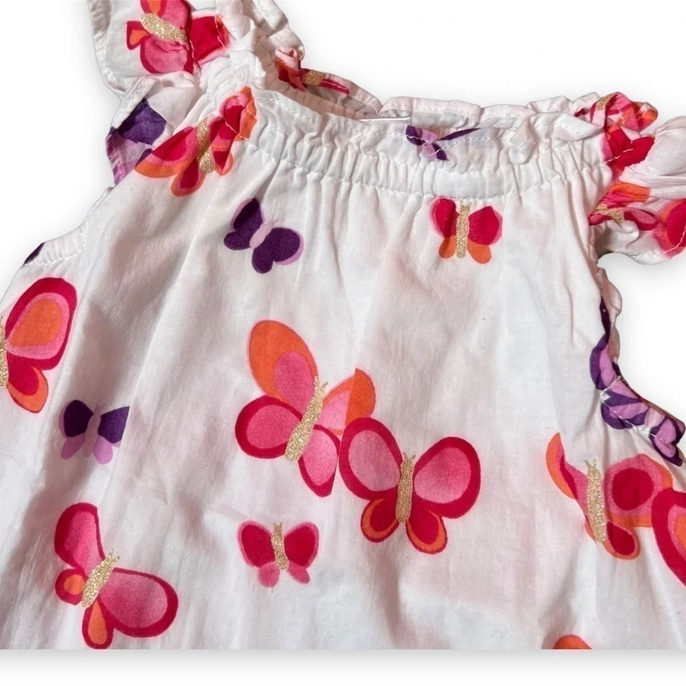 GYMBOREE Sunset Glow‎ Butterfly Print Dress 0-3 mo
